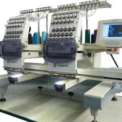 New Desktop 2 head commercial embroidery machine for t-shirt embroidery, cap embroidery, Logo embroidery, flat embroidery