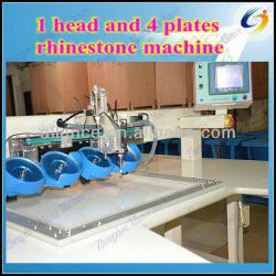 newest automatic ultrasonic hotfix rhinestone setting machine, one head and four plates