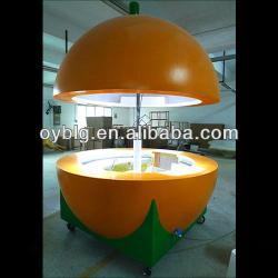 outdoor fiberglass orange kiosk, food kiosk