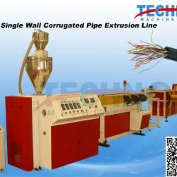 PE/PP/PVC Single Wall Corrugated Pipe Extruding Machinery