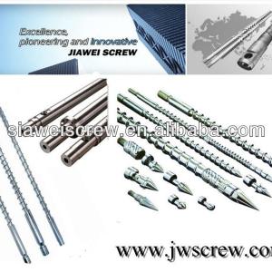 Plastic pellet screw and barrel alloy layer