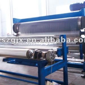 plastic PP/PE/PVC film three bowls/rolls embossing machine