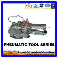 Pneumatic strapping tool for PET/PP straps