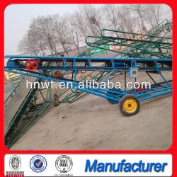 Portable belt conveyor for grain bag