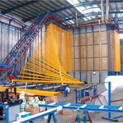 Powder coating line for aluminium tubes