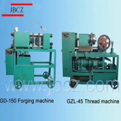 Rebar upset forging machine and threading machine