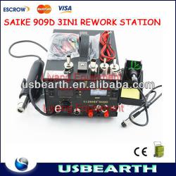 SAIKE 909D 3IN1 REWORK STATION Hot Air Gun SMD Soldering Iron Power Supply, bga welding machine