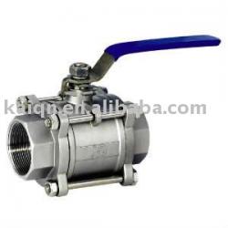 Sanitary threaded triplet ball valve