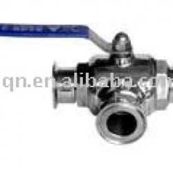 Sanitary three piece quick install ball valve