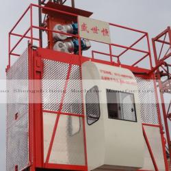 SC200/200 frequency conversion hoist with twin cage construction hoist