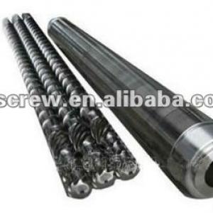 Screw and barrel for plastic extruder machine