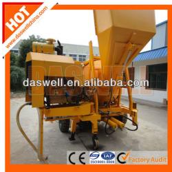 Self loading hydraulic small concrete mixer with pump