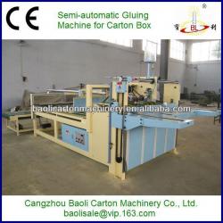 semi-auto carton box fold glue machine