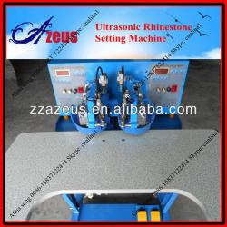 Semi-auto ultrasonic rhinestone setting machine with 2 heads