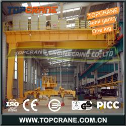 Single Girder Semi Gantry Crane 10 ton with electric hoist