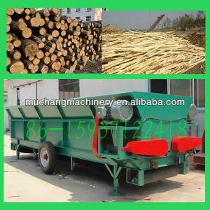 Single roller wood debarking machine