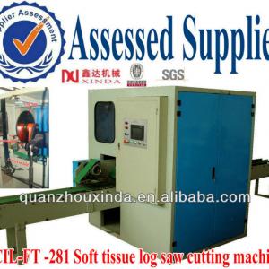 Soft tissue paper log saw cutting machine