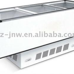 SSD-1000II Island glass door freezer for food and beverage freezer passed ISO90010