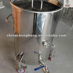 Stainless steel movable tank with ball valve,handle,casters