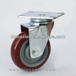 Swivel double bearings PU caster, swivel medium duty PVC caster