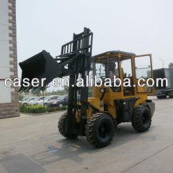 Tilting Bucket Rough Terrain Forklift truck, with CE