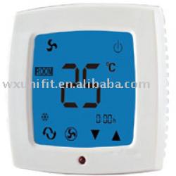 Touch screen digital room thermostat for fan coil