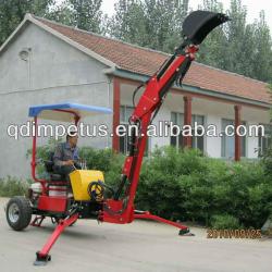 Towable backhoe with 13hp gasoline engine