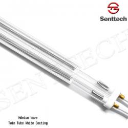 Twin tube white coated IR heating element