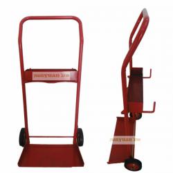 two wheels red iron pushcart