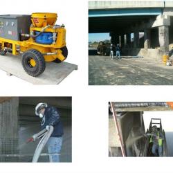 Wet mix shotcrete machine for bridge repairing