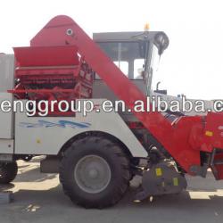 wheel type self propelled corn harvester with peeler