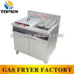 Stand type gas deep fryer for restaurant equipment