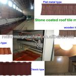 Stone chip coated roof tile production line