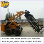 New! BC300A mini skid steer loader trencher,B&amp;S engine,ditch trenching machine