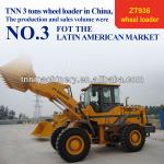 C3-1.7cbm electric gearbox capacity CE certificated 3 tons wheel loader good cummins engine to Russia Brazil wheel loader ZL35