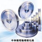 Tungsten carbide coated tower pulley