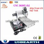 FREE SHIPPING from US, no customs tax!!!220V mini desktop engraving machine cnc 3020 T-DJ, upgrade from cnc 3020T