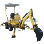 Yanmar diesel engine or Honda gasoline engine mini towable backhoe