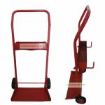 two wheels red iron pushcart
