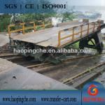 Winch towed rail vehicle for shipbuilding