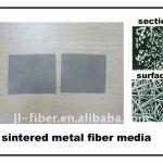 metal fiber filter media for spunbonded polyester