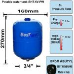 5-80L lt Vertical Potable Water Pressure Tank - 8bar 10bar 16 bar 25bar