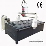 Economical cnc wood carving machine router for door cabinet with rotary and vacuum cup